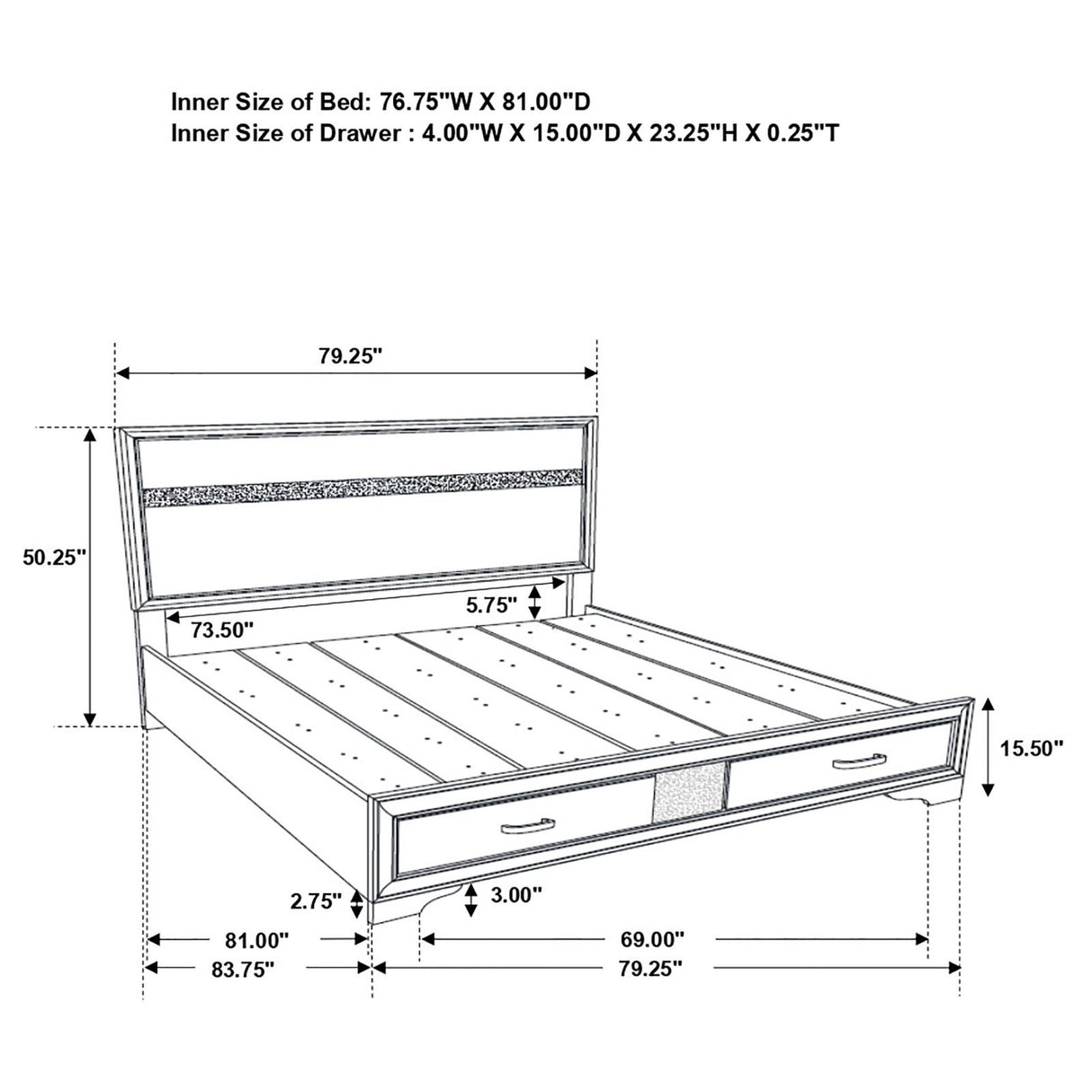 Miranda 4-Piece Eastern King Platform Storage Bedroom Set from Coaster - Luna Furniture