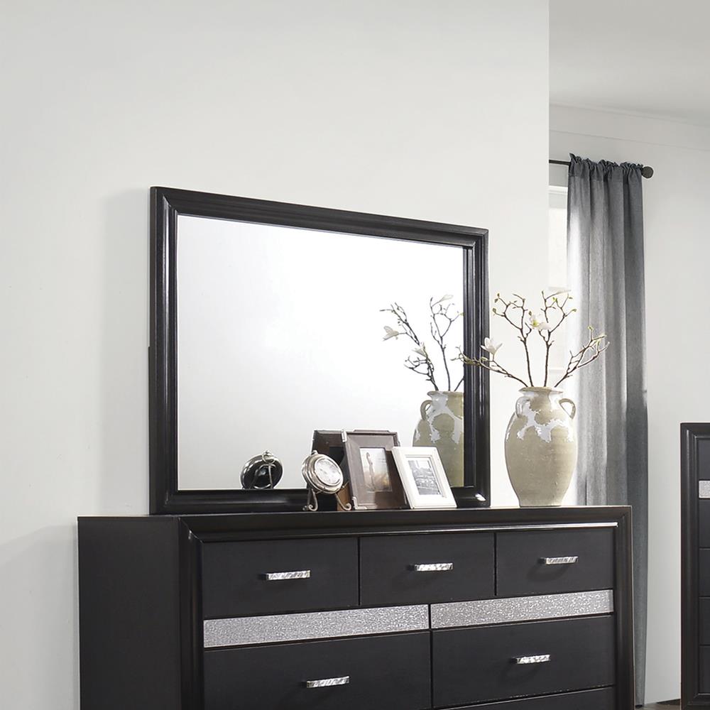 Miranda Black Rectangular Mirror from Coaster - Luna Furniture