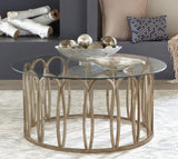 Monett Round Coffee Table Chocolate Chrome and Clear - 708058 - Luna Furniture