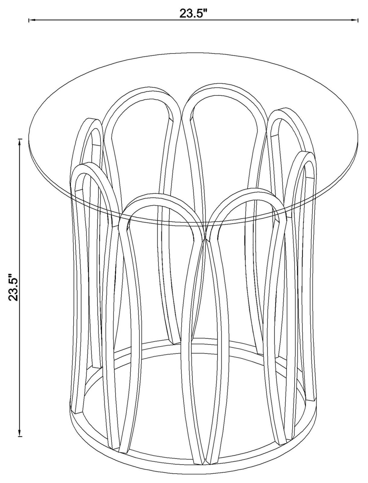 Monett Round End Table Chocolate Chrome and Clear - 708057 - Luna Furniture