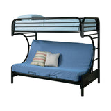 Montgomery Glossy Black Twin over Futon Bunk Bed from Coaster - Luna Furniture