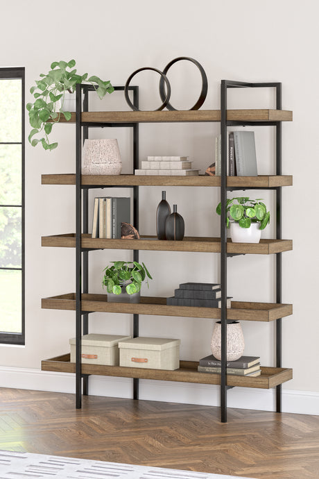 Montia Light Brown 76" Bookcase - H632-70 - Luna Furniture