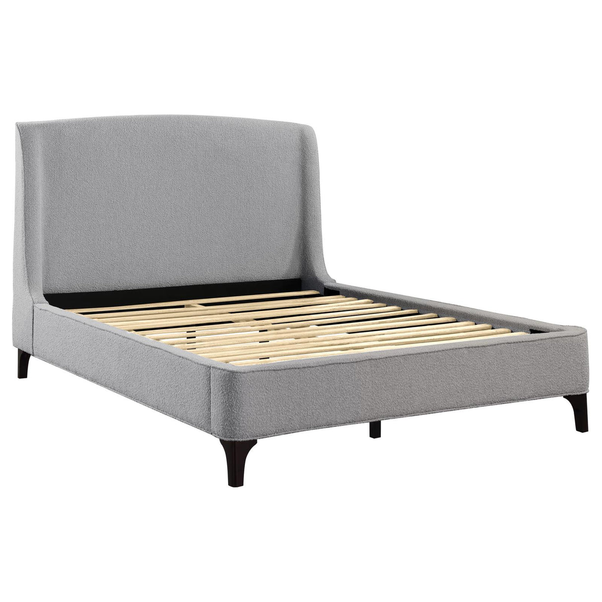 Mosby Upholstered Curved Headboard Eastern King Platform Bed Light Grey from Coaster - Luna Furniture