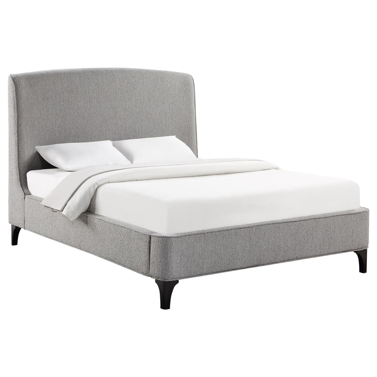 Mosby Upholstered Curved Headboard Eastern King Platform Bed Light Grey from Coaster - Luna Furniture