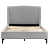 Mosby Upholstered Curved Headboard Eastern King Platform Bed Light Grey from Coaster - Luna Furniture