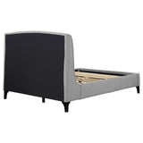 Mosby Upholstered Curved Headboard Eastern King Platform Bed Light Grey from Coaster - Luna Furniture