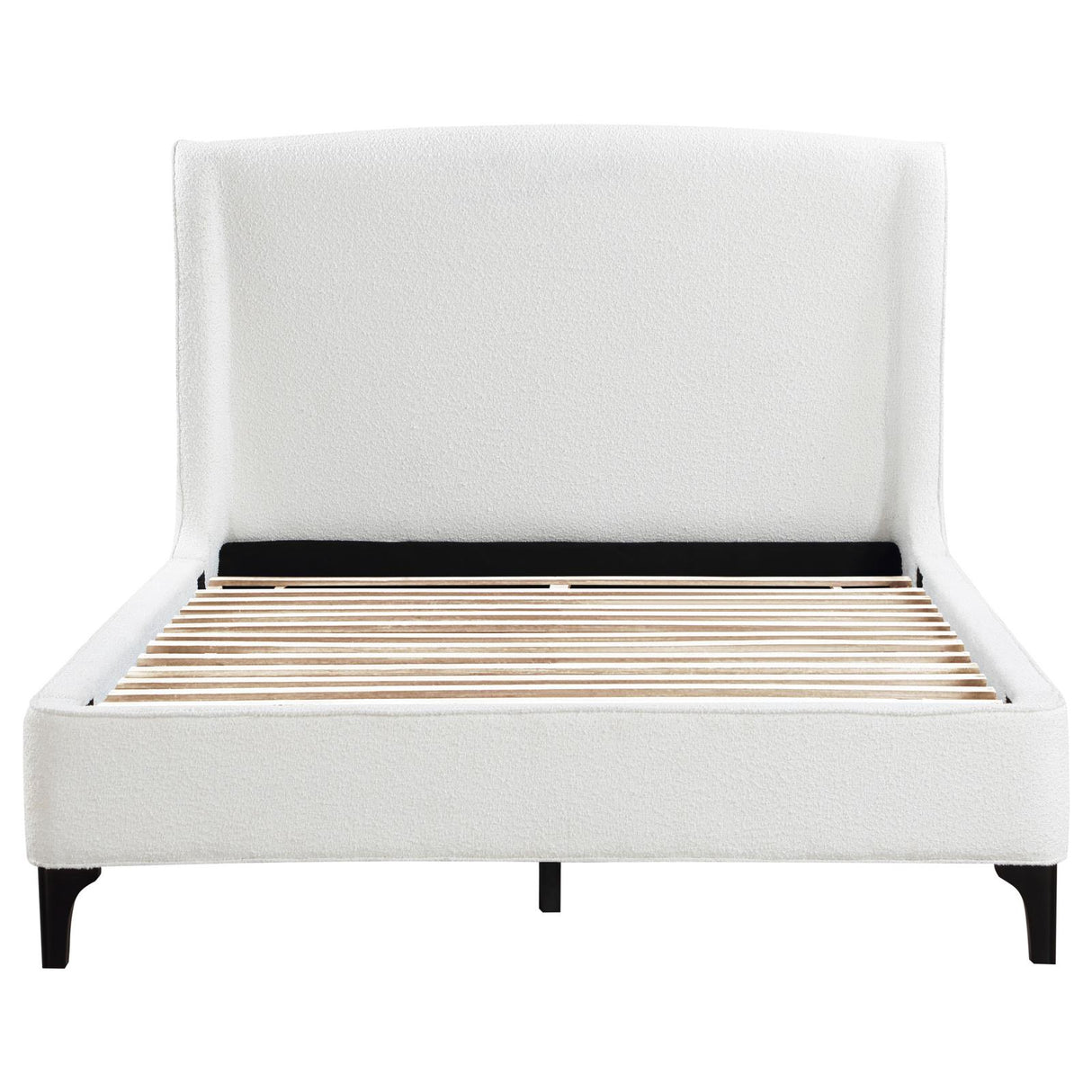 Mosby Upholstered Curved Headboard Eastern King Platform Bed White from Coaster - Luna Furniture