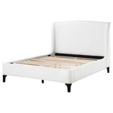 Mosby Upholstered Curved Headboard Eastern King Platform Bed White from Coaster - Luna Furniture