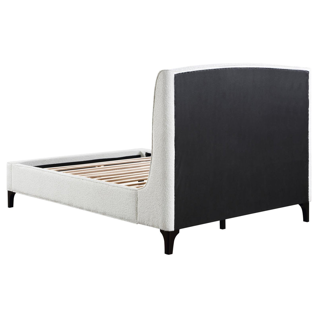 Mosby Upholstered Curved Headboard Eastern King Platform Bed White from Coaster - Luna Furniture