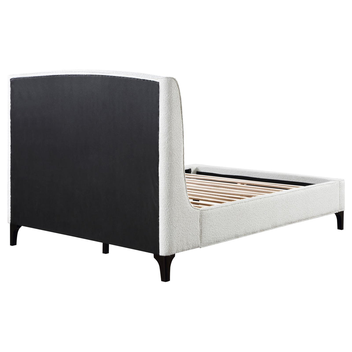 Mosby Upholstered Curved Headboard Eastern King Platform Bed White from Coaster - Luna Furniture