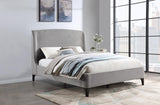 Mosby Upholstered Curved Headboard Queen Platform Bed Light Grey - 306021Q - Luna Furniture