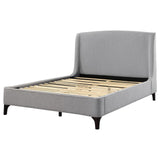 Mosby Upholstered Curved Headboard Queen Platform Bed Light Grey - 306021Q - Luna Furniture