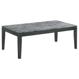 Mozzi Faux Gray Marble/Black Rectangular Coffee Table from Coaster - Luna Furniture