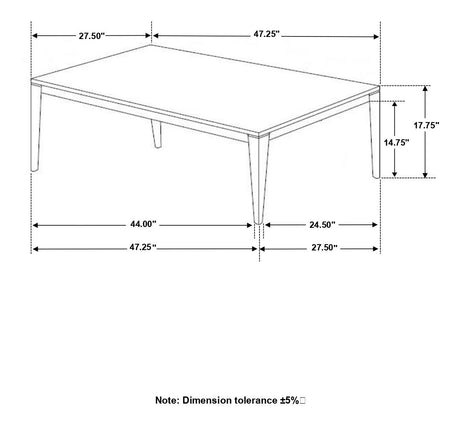 Mozzi Faux Gray Marble/Black Rectangular Coffee Table from Coaster - Luna Furniture