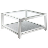 Mozzi Mirror Rectangular Coffee Table with Glass Top from Coaster - Luna Furniture