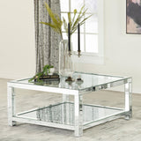 Mozzi Mirror Rectangular Coffee Table with Glass Top from Coaster - Luna Furniture