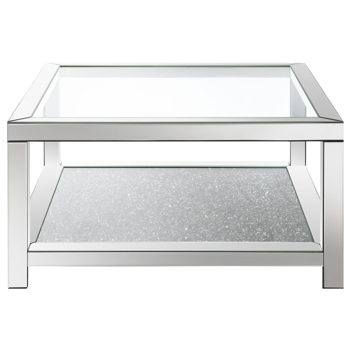 Mozzi Mirror Rectangular Coffee Table with Glass Top from Coaster - Luna Furniture