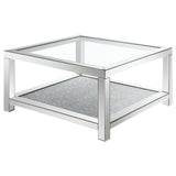 Mozzi Mirror Rectangular Coffee Table with Glass Top from Coaster - Luna Furniture