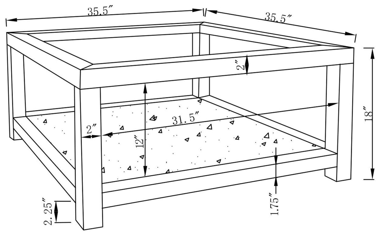 Mozzi Mirror Rectangular Coffee Table with Glass Top from Coaster - Luna Furniture