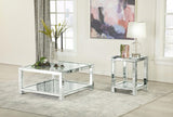 Mozzi Mirror Rectangular Coffee Table with Glass Top from Coaster - Luna Furniture