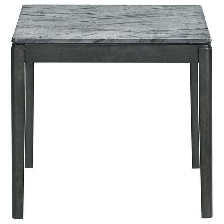 Mozzi Square End Table Faux Gray Marble/Black from Coaster - Luna Furniture