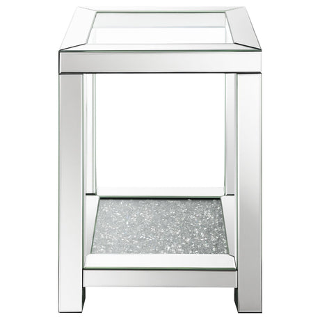 Mozzi Square End Table with Glass Top Mirror from Coaster - Luna Furniture