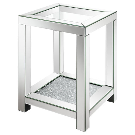 Mozzi Square End Table with Glass Top Mirror from Coaster - Luna Furniture