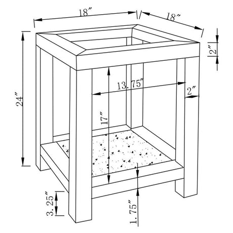 Mozzi Square End Table with Glass Top Mirror from Coaster - Luna Furniture