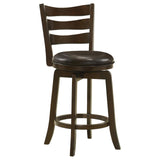 Murphy Ladder Back Counter Height Swivel Bar Stool Dark Cherry and Brown from Coaster - Luna Furniture