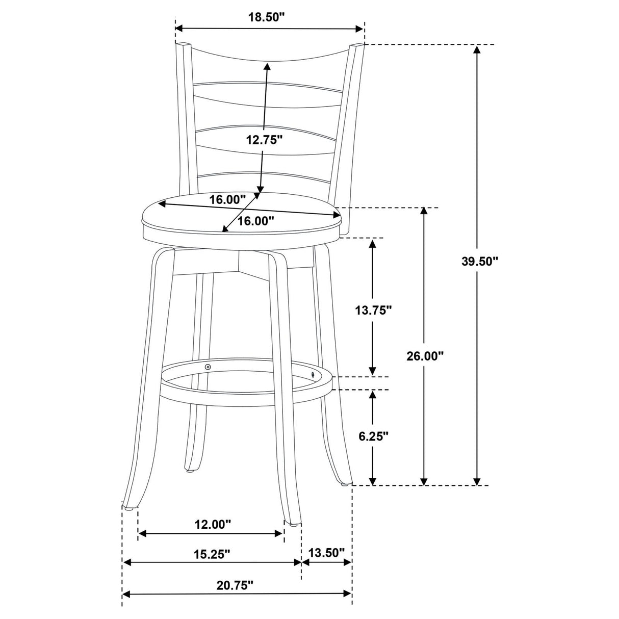 Murphy Ladder Back Counter Height Swivel Bar Stool Dark Cherry and Brown from Coaster - Luna Furniture