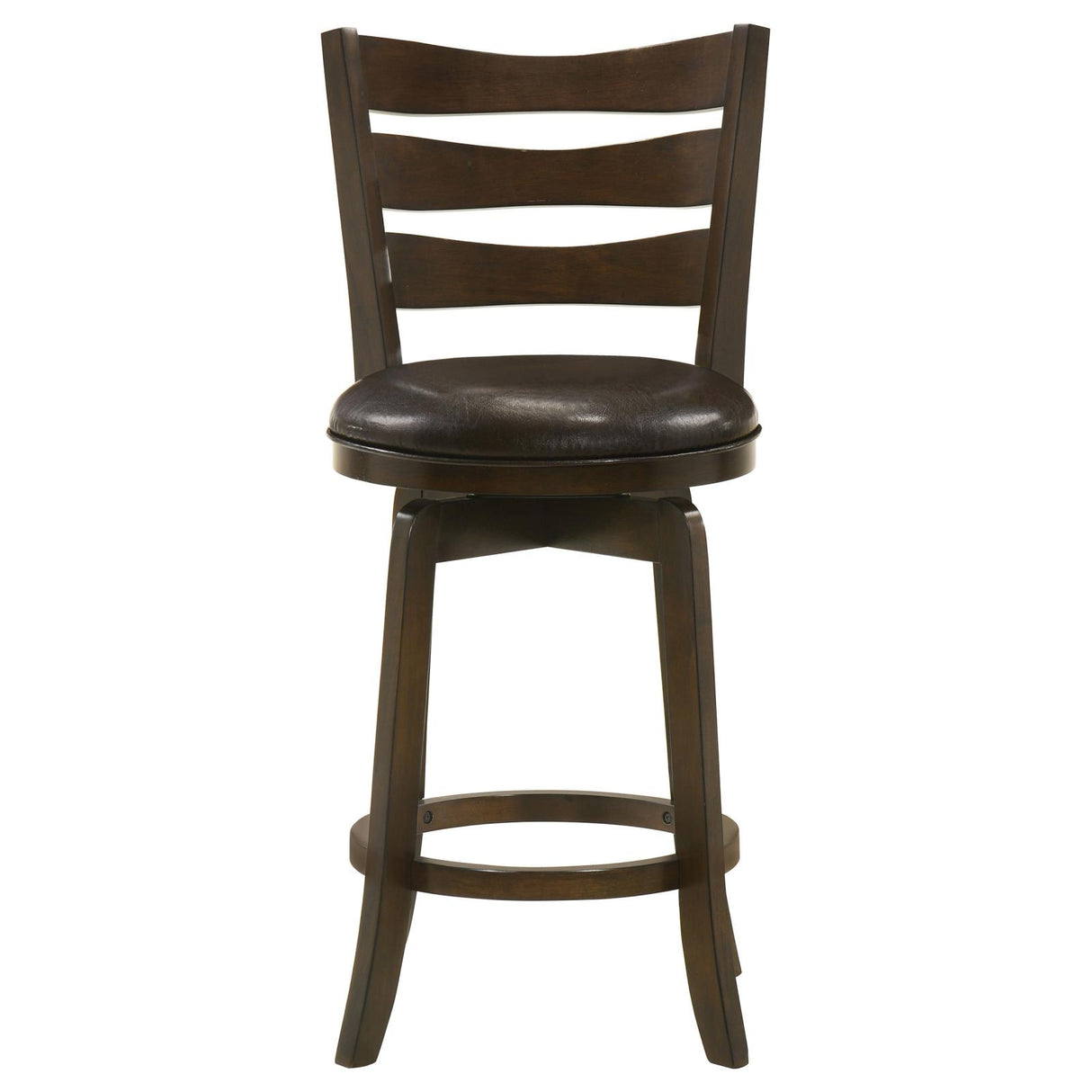 Murphy Ladder Back Counter Height Swivel Bar Stool Dark Cherry and Brown from Coaster - Luna Furniture