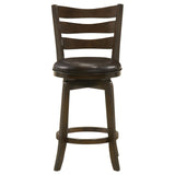 Murphy Ladder Back Counter Height Swivel Bar Stool Dark Cherry and Brown from Coaster - Luna Furniture