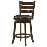 Murphy Ladder Back Counter Height Swivel Bar Stool Dark Cherry and Brown from Coaster - Luna Furniture