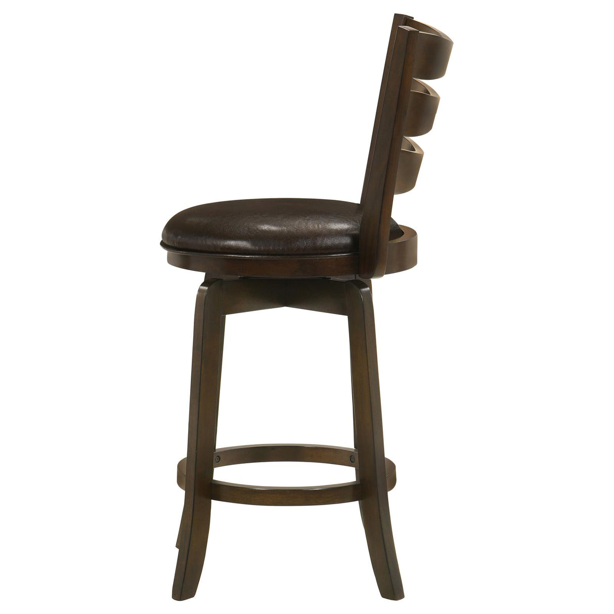 Murphy Ladder Back Counter Height Swivel Bar Stool Dark Cherry and Brown from Coaster - Luna Furniture