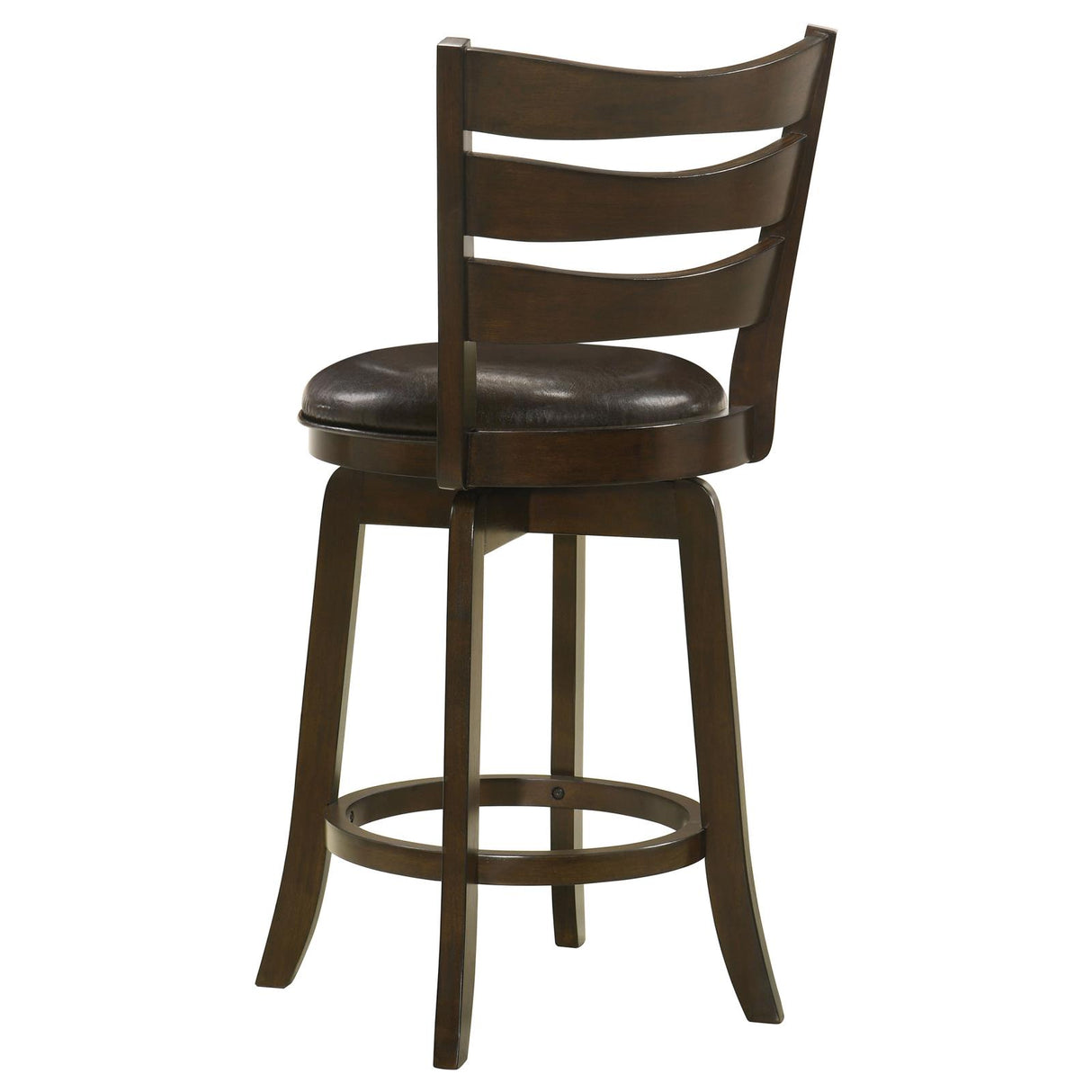 Murphy Ladder Back Counter Height Swivel Bar Stool Dark Cherry and Brown from Coaster - Luna Furniture