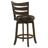 Murphy Ladder Back Counter Height Swivel Bar Stool Dark Cherry and Brown from Coaster - Luna Furniture