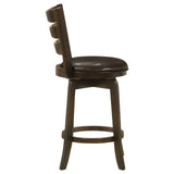 Murphy Ladder Back Counter Height Swivel Bar Stool Dark Cherry and Brown from Coaster - Luna Furniture