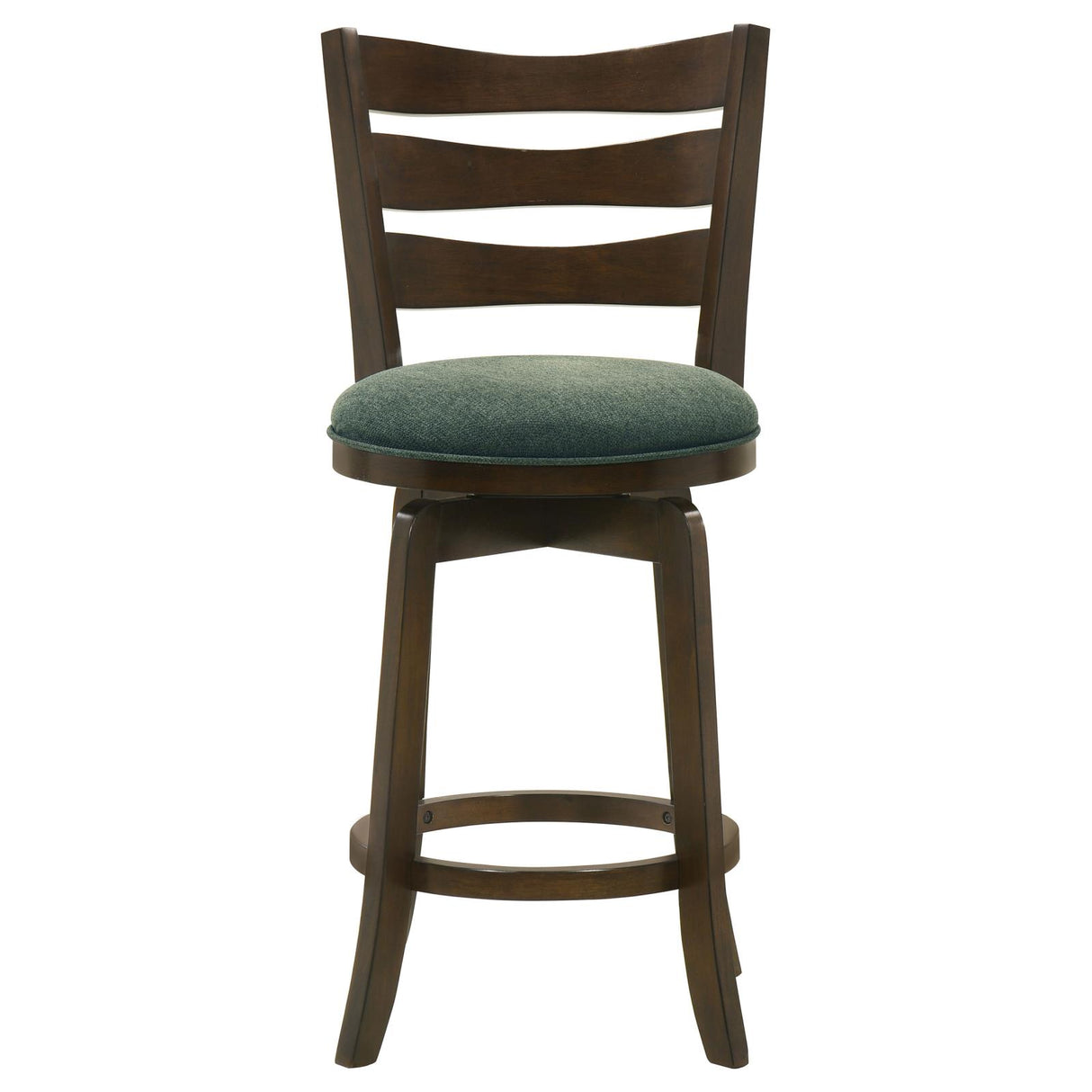 Murphy Ladder Back Counter Height Swivel Bar Stool Dark Cherry and Hunter Green from Coaster - Luna Furniture