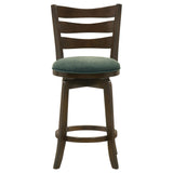 Murphy Ladder Back Counter Height Swivel Bar Stool Dark Cherry and Hunter Green from Coaster - Luna Furniture