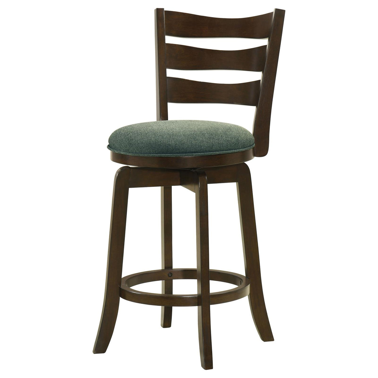 Murphy Ladder Back Counter Height Swivel Bar Stool Dark Cherry and Hunter Green from Coaster - Luna Furniture