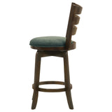 Murphy Ladder Back Counter Height Swivel Bar Stool Dark Cherry and Hunter Green from Coaster - Luna Furniture