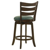 Murphy Ladder Back Counter Height Swivel Bar Stool Dark Cherry and Hunter Green from Coaster - Luna Furniture