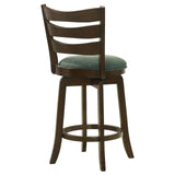 Murphy Ladder Back Counter Height Swivel Bar Stool Dark Cherry and Hunter Green from Coaster - Luna Furniture