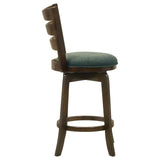 Murphy Ladder Back Counter Height Swivel Bar Stool Dark Cherry and Hunter Green from Coaster - Luna Furniture