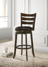 Murphy Ladder Back Pub Height Swivel Bar Stool Dark Cherry and Brown from Coaster - Luna Furniture