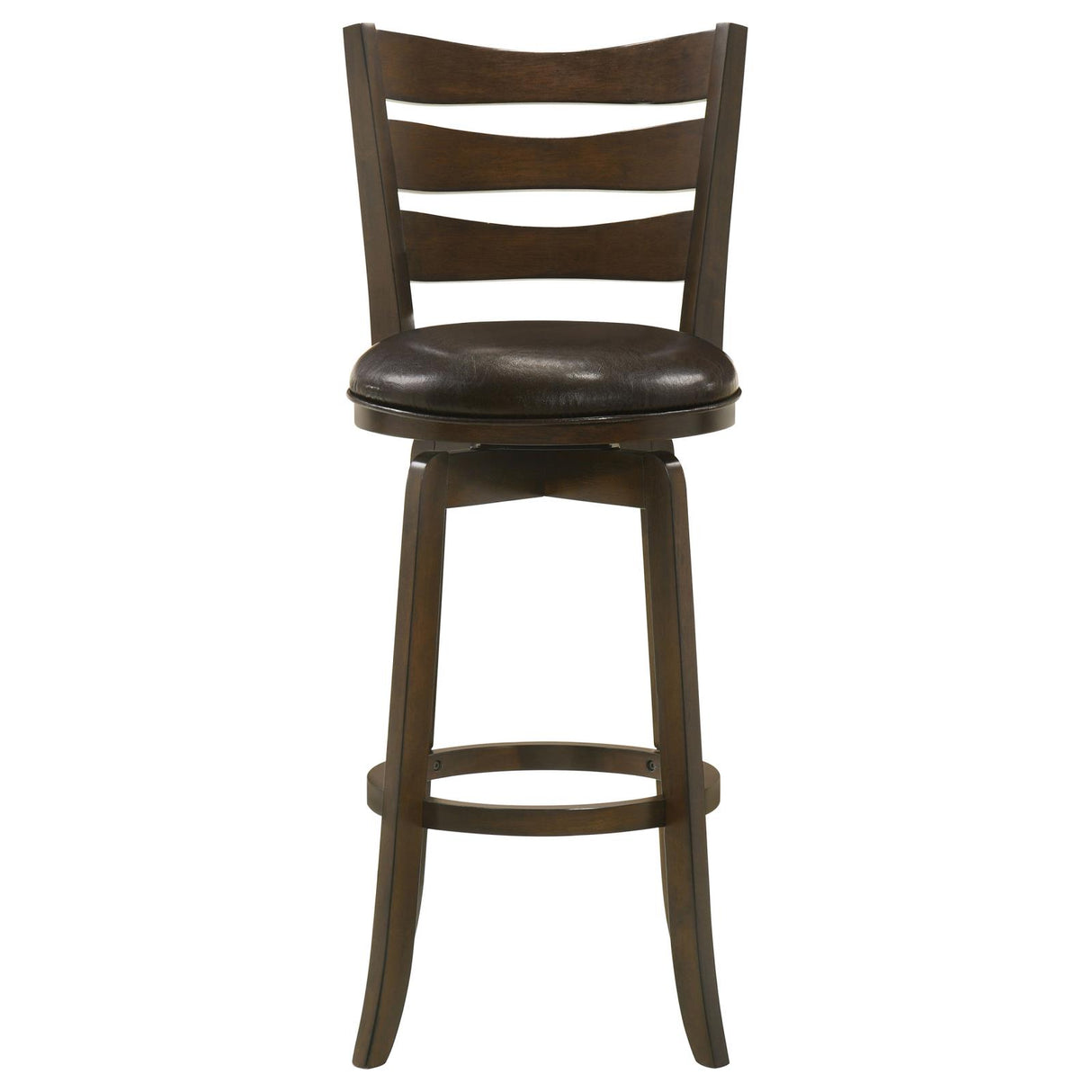 Murphy Ladder Back Pub Height Swivel Bar Stool Dark Cherry and Brown from Coaster - Luna Furniture