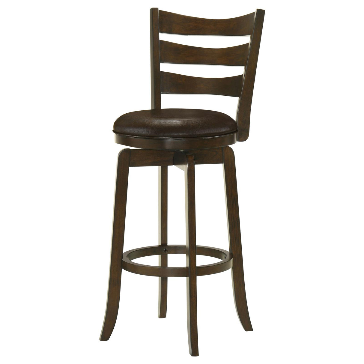 Murphy Ladder Back Pub Height Swivel Bar Stool Dark Cherry and Brown from Coaster - Luna Furniture