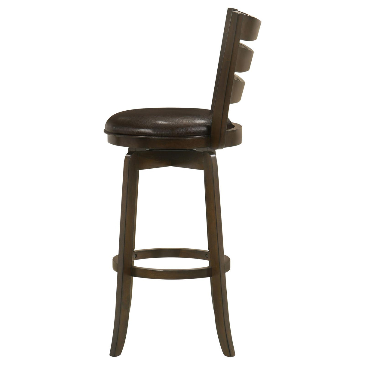 Murphy Ladder Back Pub Height Swivel Bar Stool Dark Cherry and Brown from Coaster - Luna Furniture