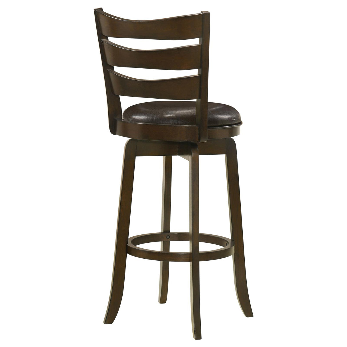 Murphy Ladder Back Pub Height Swivel Bar Stool Dark Cherry and Brown from Coaster - Luna Furniture