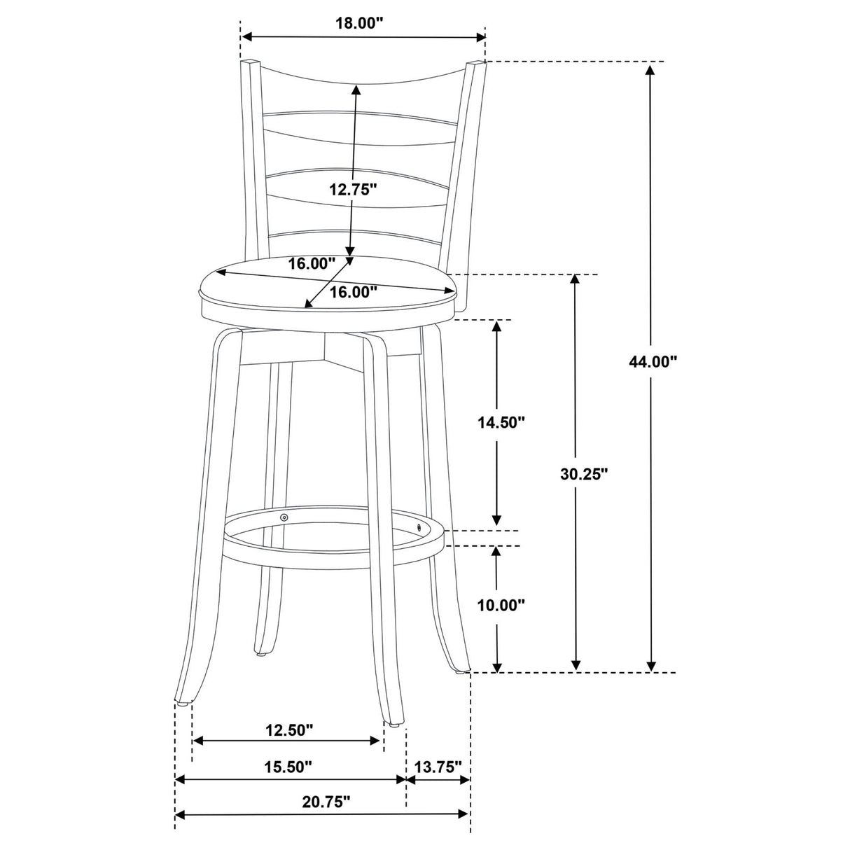 Murphy Ladder Back Pub Height Swivel Bar Stool Dark Cherry and Hunter Green from Coaster - Luna Furniture